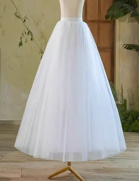 Pieza Falda de extensión de malla sin aros ligeramente abombada de 1m de largo para mujer, en color blanco, para uso diario, enagua para vestido exte - Shein - FashionsVida