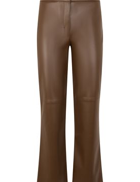 Sculpted Wide-Leg Synthetic Leather Pants