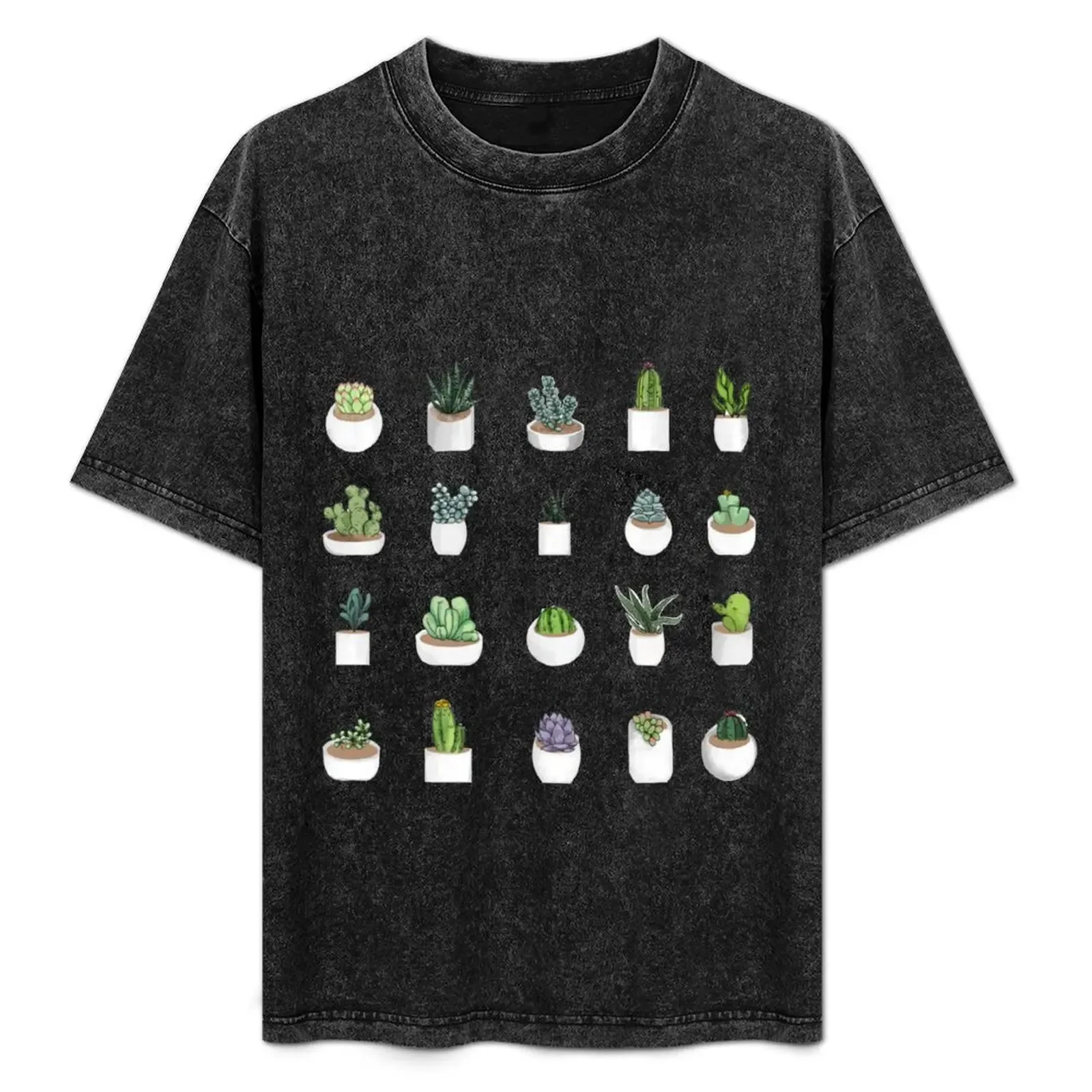 Succulents T-Shirt Vintage Print Crew Neck Tee - Aliexpress - FashionsVida
