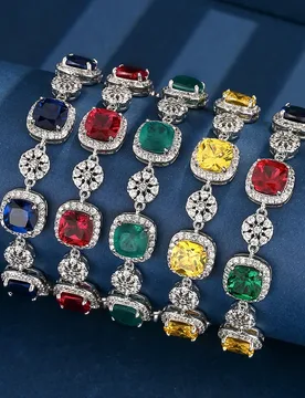 Exquisite Multicolor Square Cubic Zirconia Bracelet with Sparkling Crystal Accents Jewelry Women Perfect Parties and Daily Wear - Aliexpress - FashionsVida