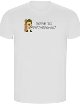 T-shirt à Manches Courtes Born To Snowboard Eco White 2XL - Kruskis - FashionsVida