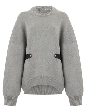 Loose Fit Sweater with Leather Belt Detail