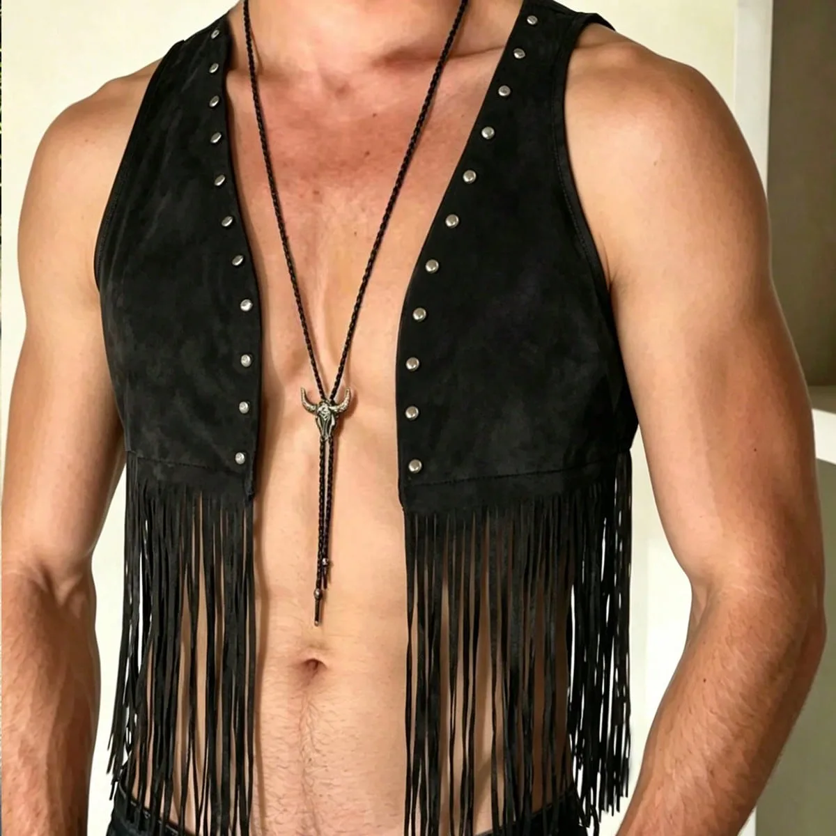 Chaleco cárdigan para hombre con borlas - Shein - FashionsVida
