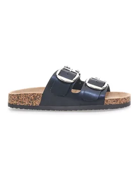 Ciabatte nere con doppia fibbia e borchie 14320 37 - ME & ME - FashionsVida