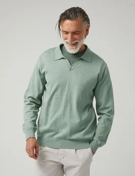 Jersey punto fino, con cuello de polo - Altonadock - FashionsVida