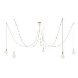Cables Suspension Luminaire Spider 5 Falls Copper One Size