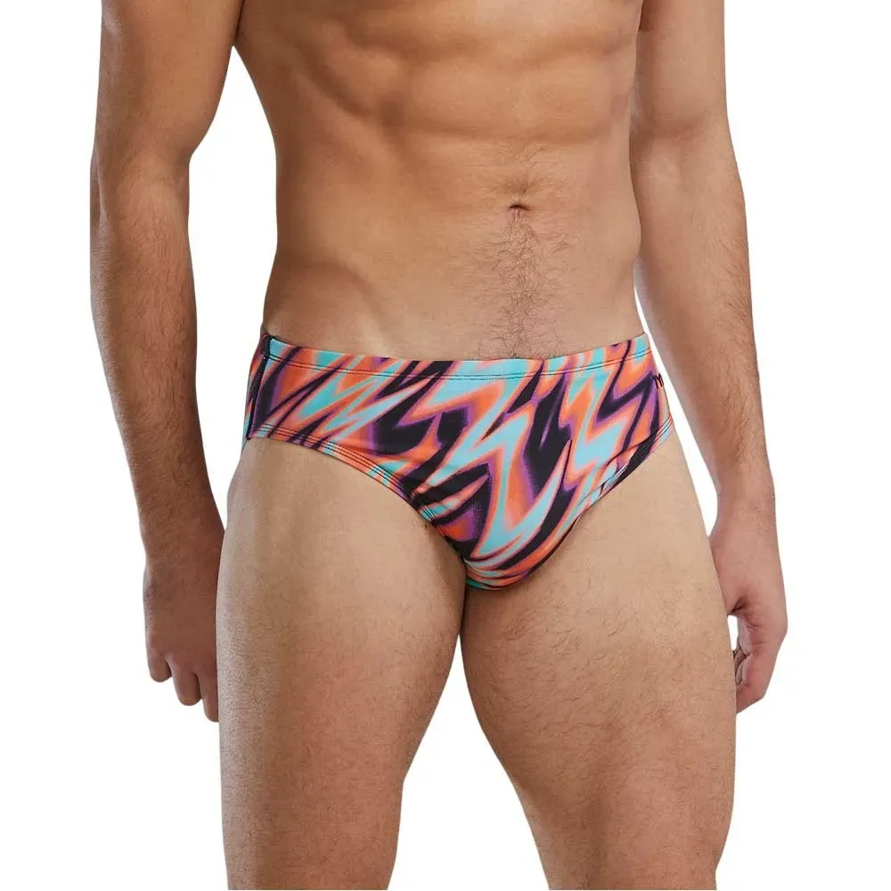Durafast Elite Disarray Swimming Brief Orange / Multi 30 Men - TYR - FashionsVida