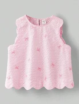 Camiseta de tirantes para niña preadolescente con cuello redondo y decoración floral 3D - Shein - FashionsVida