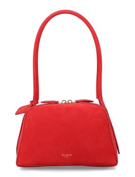 Le Bouledogue Mini Nubuck Leather Handbag with Diagonal Tubular Handle