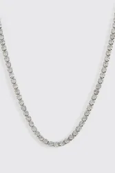 Men's Iced Chain Necklace Silver Silver One Size