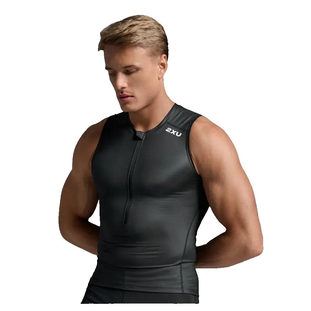 Core Tri Sleeveless T-shirt Black / White L Men - 2XU - FashionsVida