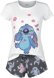 Disney Schlafanzug - Kiss Kiss - S bis 3XL - für Damen - Größe L - multicolor - EMP exklusives Merchandise! - Frauen - female