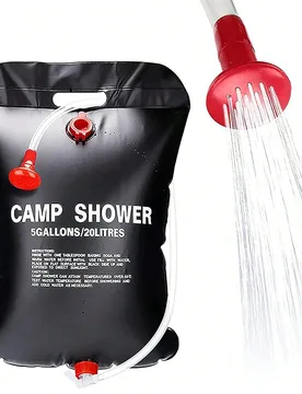 Bolsa de ducha portátil para camping de 20L con manguera extraíble y cabezal de ducha con encendido/apagado, para camping y viajes al aire libre. Se - Shein - FashionsVida