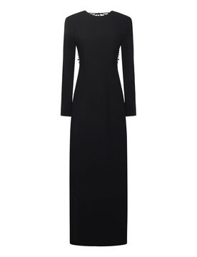 Vestito Lungo In Crepe Con Paillettes
