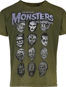 Gothic T-Shirt - Famous Monsters - S bis 4XL - für Männer - Größe 3XL - grün - Männer - male