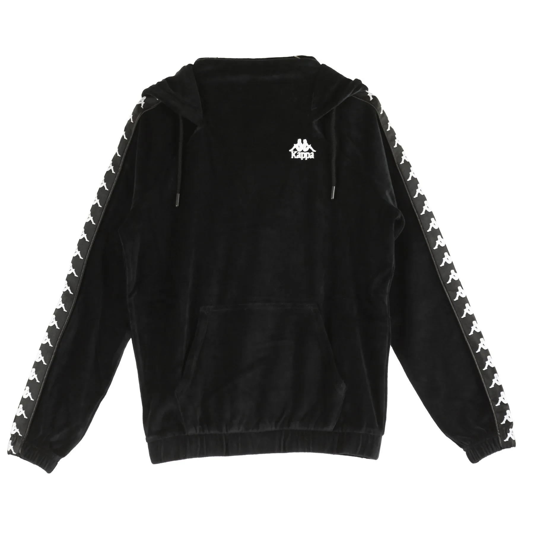 Felpa Cappuccio Donna Authentic Asper Black/white - Kappa - FashionsVida