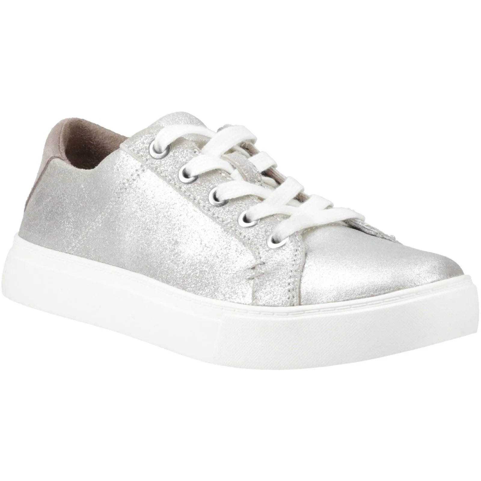 Kameron Leather Womens Silver Trainers - Size Uk 7 - TOMS - FashionsVida