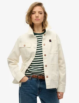 Superdry Women's Chore Jacke Weiß - Größe: 38 - 94.99 - FashionsVida