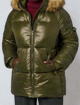 Giacca puffer trapuntata - verde scuro