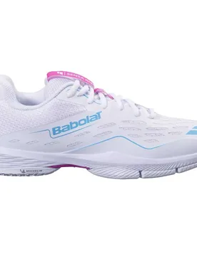 Sensa Rise Padel Shoes White / Rhodamine Red UK 7.5 - Babolat - FashionsVida