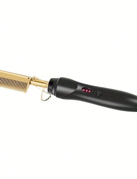Peine de cobre de doble uso seco & húmedo, adecuado para cabello liso - Peine eléctrico con soporte, cuidado del cabello en el hogar Peine de peinad