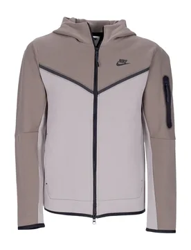 Felpa Leggera Cappuccio Zip Uomo Sportswear Tech Fleece Full-zip Hoodie Olive Grey/enigma Stone/black - Nike - FashionsVida