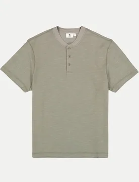 T-Shirt mit Knopfleiste Beige L - Garcia - FashionsVida