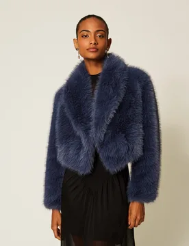 Blouson court en fausse fourrure - TWINSET - FashionsVida
