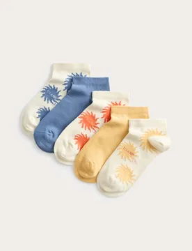 Pack Cotton Rich Trainer Liners™ (6 Small - 7 Large ) Cream Mix male - M&S - FashionsVida