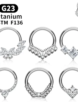 G23 Titanium Piercing EAR Nose Ring Hoops 16G CZ Hinged Segment Septum Clicker Ring Tragus Cartilage Helix Pierc Body Jewelry - Aliexpress - FashionsVida