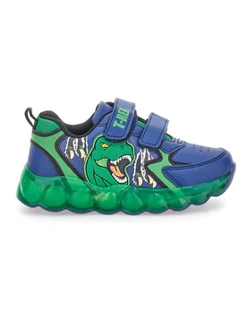 Sneakers blu e verdi con luci Dinosaur S8020195S 29 - DINOSAURO - FashionsVida