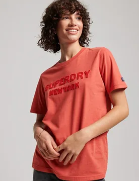 Superdry Damen Vintage Stack T-shirt mit Grafik Pink - Größe: 40 - 34.99 - FashionsVida