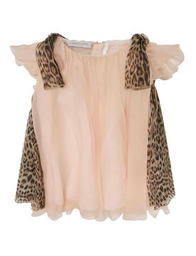 Vestito Con Stampa Leopardata E Ruches