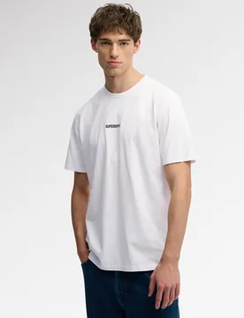 Superdry Herren Micro Logo T-shirt Lockere Passform Weiß - Größe: Xxxl - 39.99 - FashionsVida