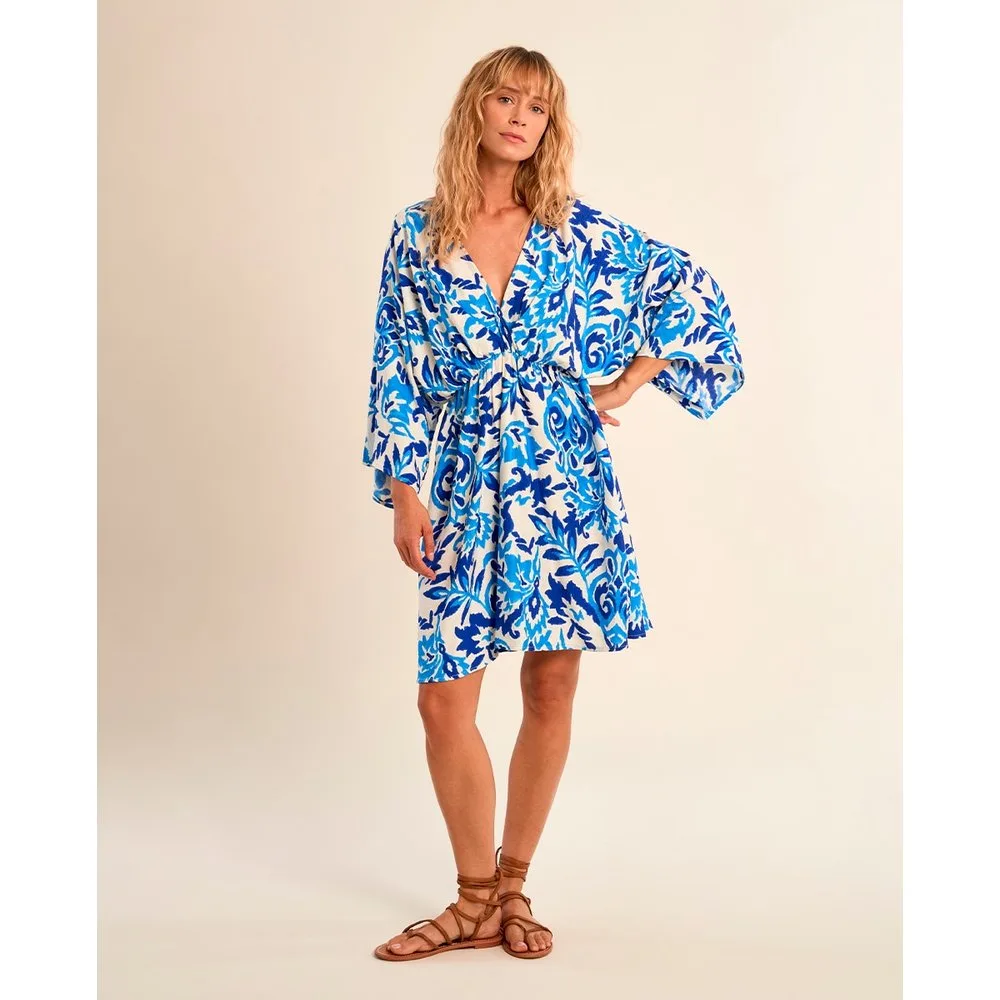Vestido corto de media manga con estampado - Molly Bracken - FashionsVida