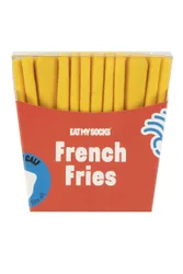 Pair French Fries Cotton Socks Fries One Size - Multi Coloured - Size: One Size