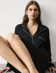 Cotton Modal Nightshirt Black female