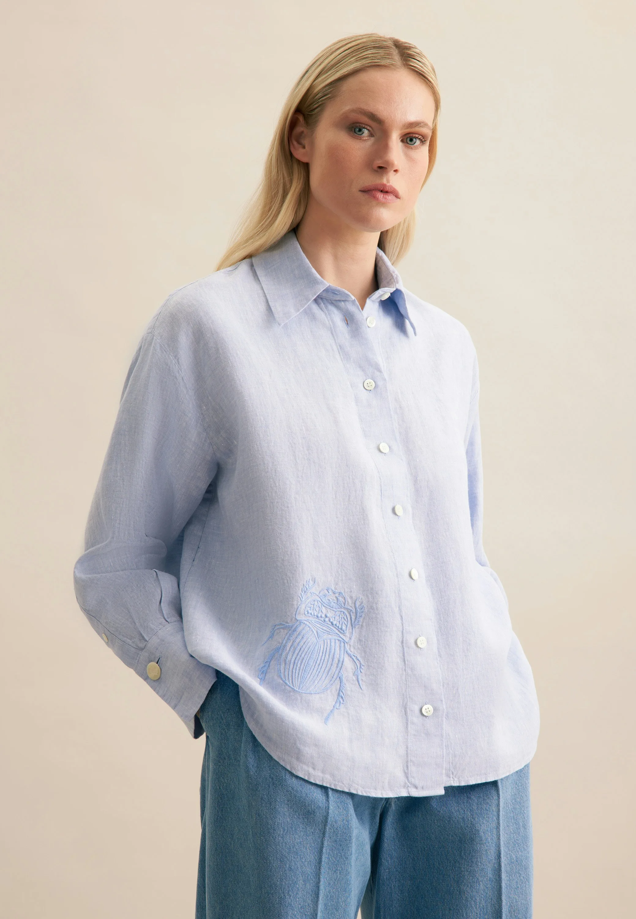 Seidensticker Hemdbluse Uni Blau 36 - Seidensticker - FashionsVida