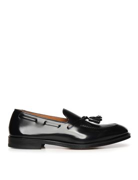 Mocassino con nappe in pelle