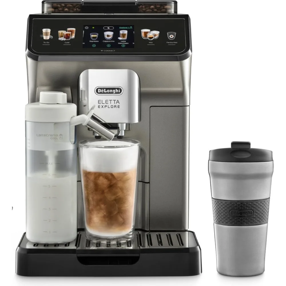 Cafetera Superautomática De´Longhi Eletta Explore ECAM450.86.T con programas de bebidas de café frías y calientes - De'Longhi - FashionsVida