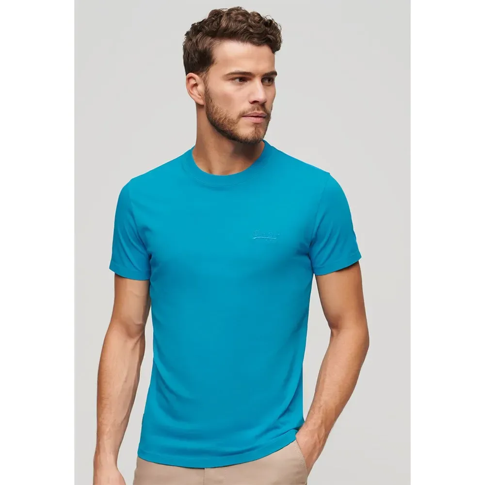 Maglietta A Maniche Corte Essential Logo Emb Neon Atomic Blue M - Superdry - FashionsVida