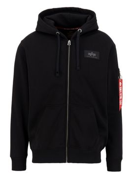 Industries Back Print Zip Hoodie Black L Herren