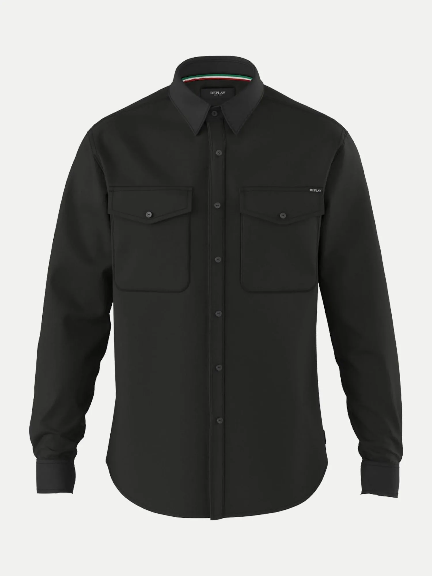 Jeanshemd mit Brusttaschen Schwarz XL - Replay - FashionsVida