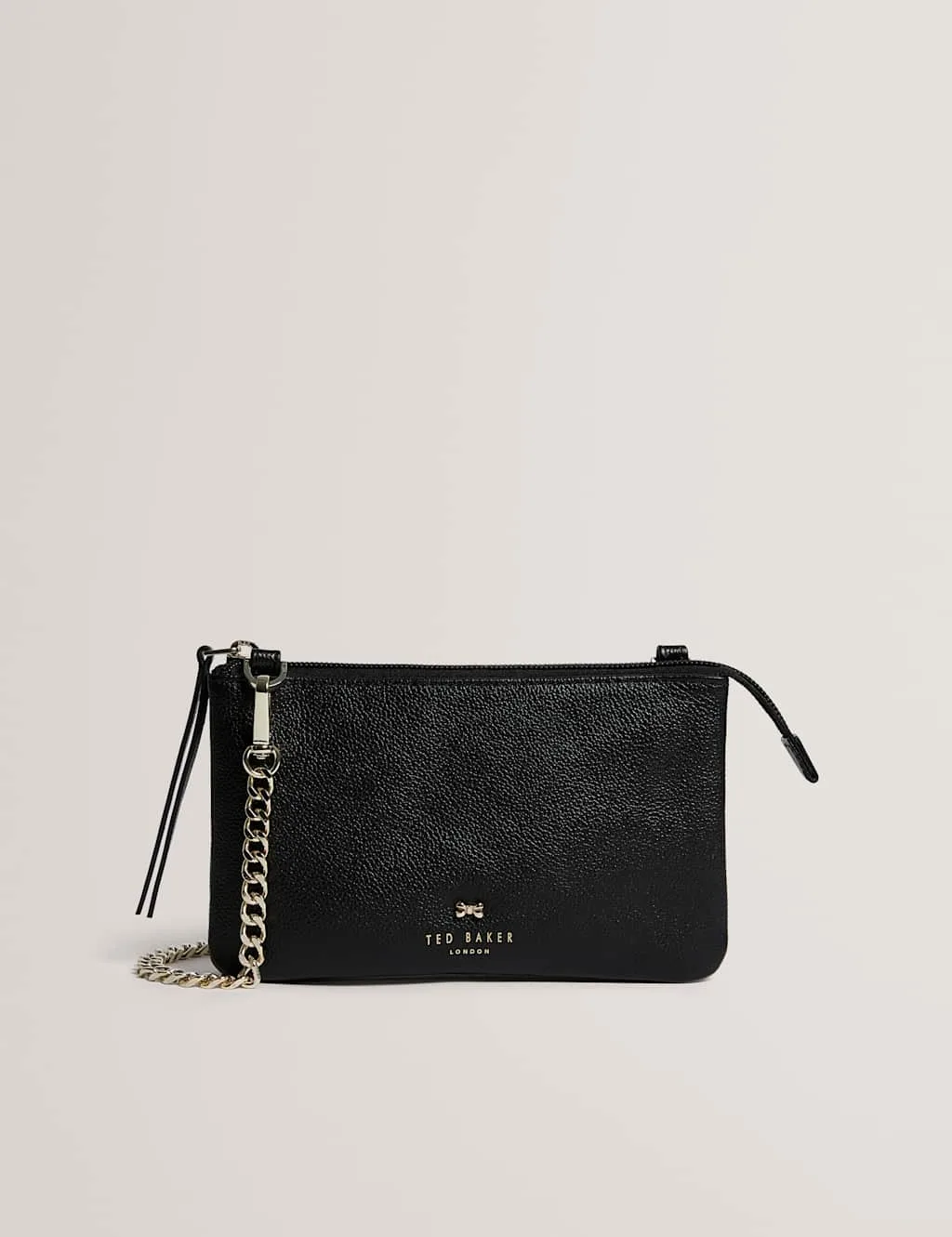 Leather Chain Strap Cross Body Bag Black female - Ted baker - FashionsVida