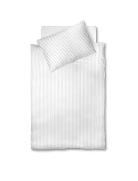 Ropa de cama de damasco Melk 70x90cm / 140x200cm Blanco blanco - Fleuresse - FashionsVida