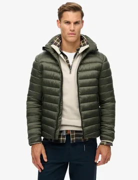Superdry Herren Fuji Sport Steppjacke mit Kapuze Kaki - Größe: M - 139.99 - FashionsVida
