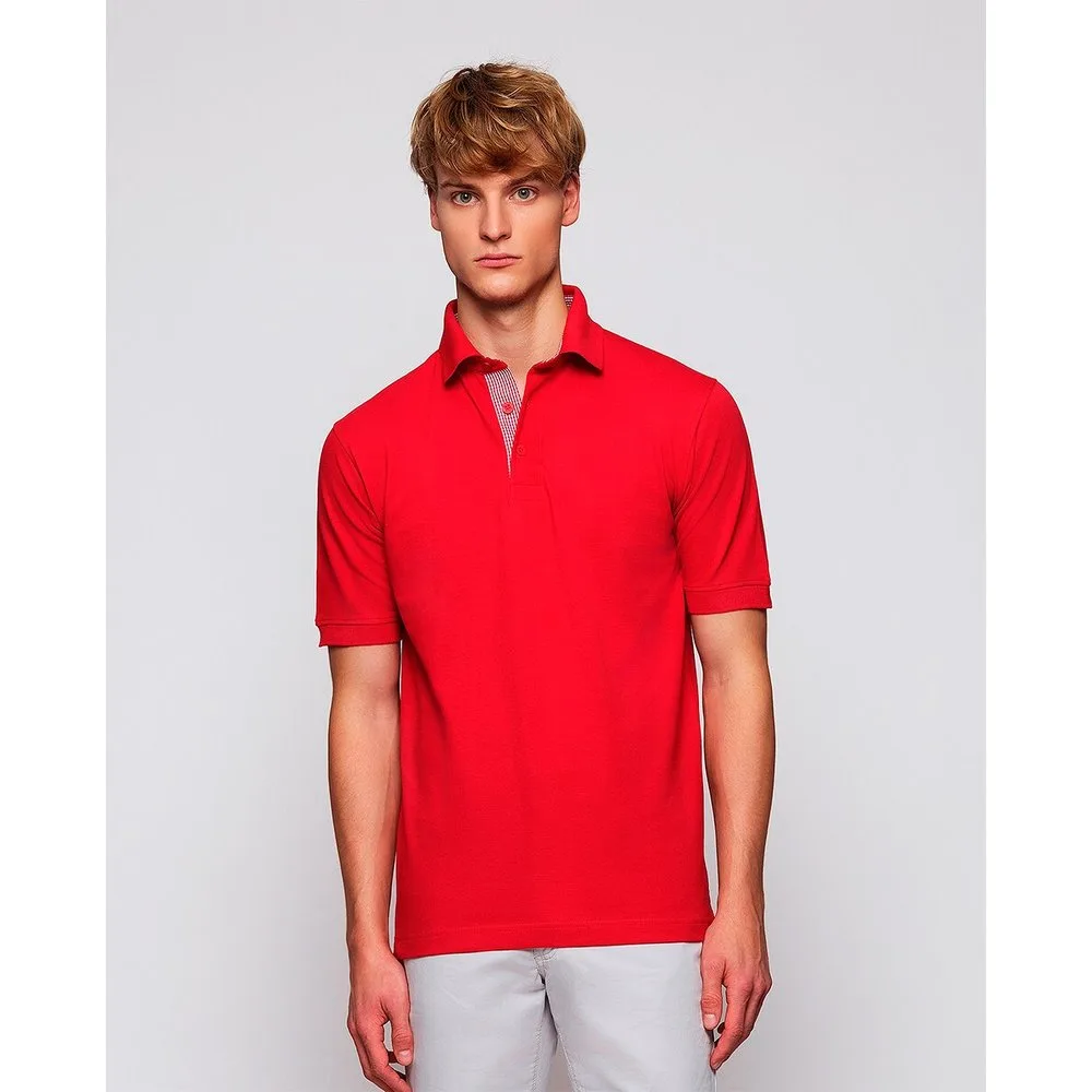 Polo de hombre manga corta de piqué sin bolsillo - Mirto - FashionsVida