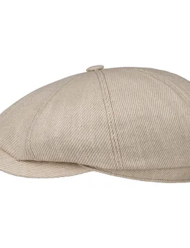 Hatteras Sustainable Uni Twill Flat Cap by - oatmeal - Size: L (58-59 cm) - Stetson - FashionsVida