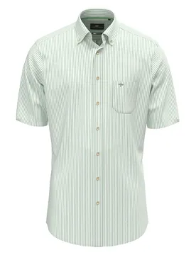 Chemise à Manches Courtes Seersucker Stripes Turf Green M