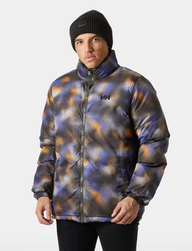 Men's Yu 23 Reversible Puffer Green L - Dark Utility Green - Male - Helly Hansen - FashionsVida